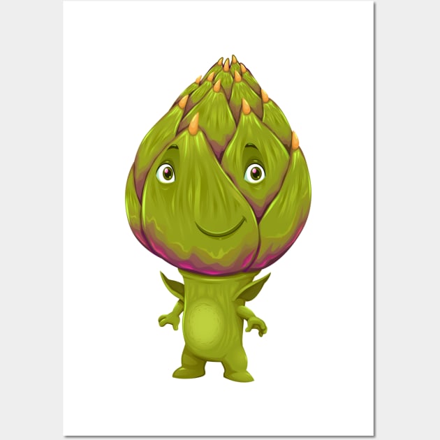 Cute Asparagus Mascot Wall Art by PosterpartyCo